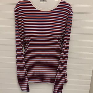 NWOT Tory Burch Striped Athletic Long Sleeve Top - Medium